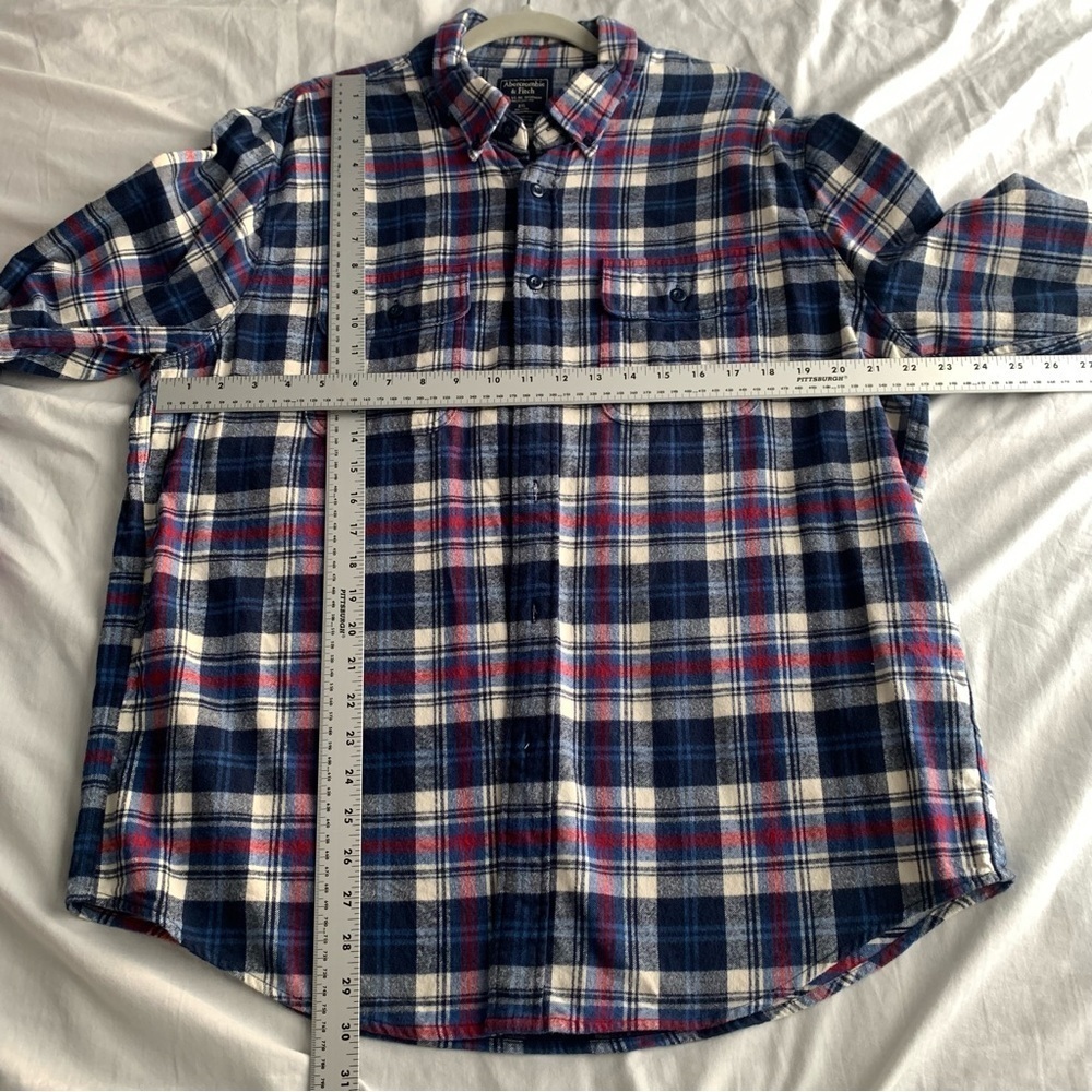 Men’s Abercrombie Fitch XXL Plaid Button Long Sleeve Shirt Rodeo Western Preppy - Picture 11 of 12